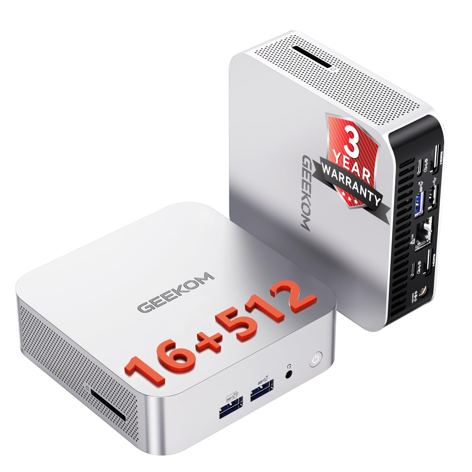 GEEKOM A5 Pro Premium Mini PC,AMD Ryzen5 7430U|16GB RAM(up to 96GB) 512GB SSD