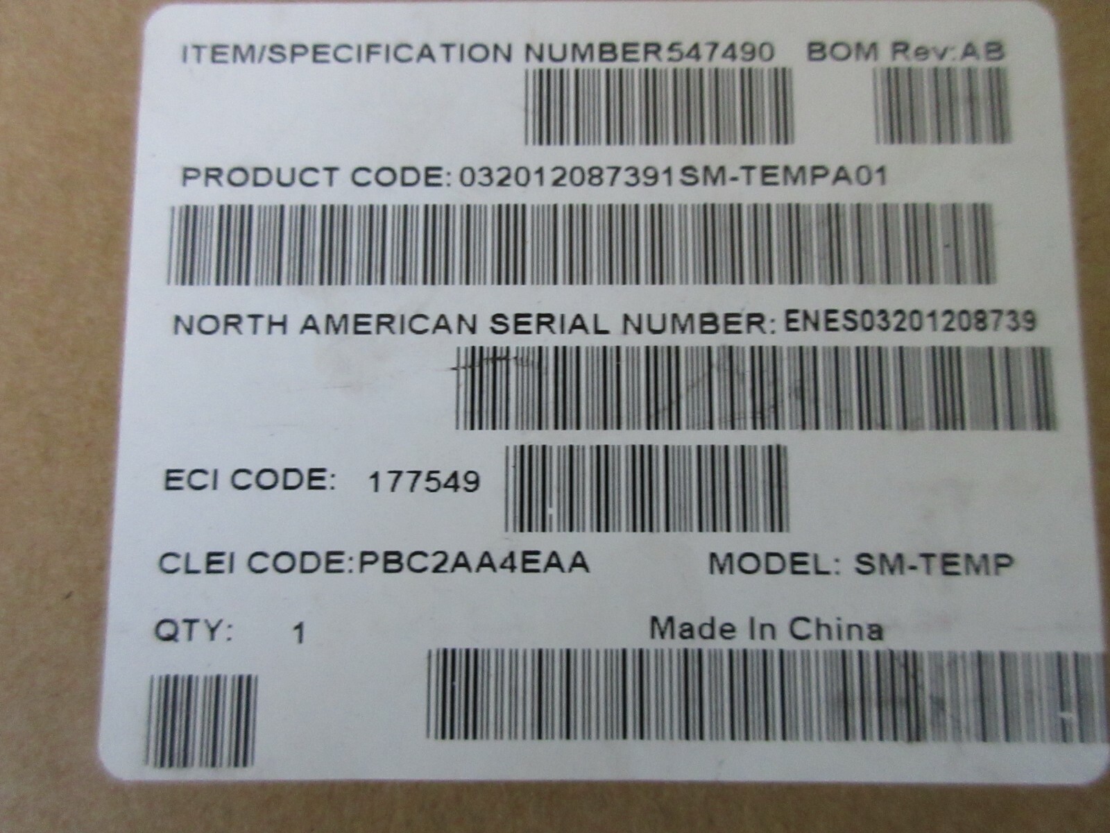 VERTIV 547490 SM-TEMP TEMPERATURE CONCENTRATOR  177549 NO Cable