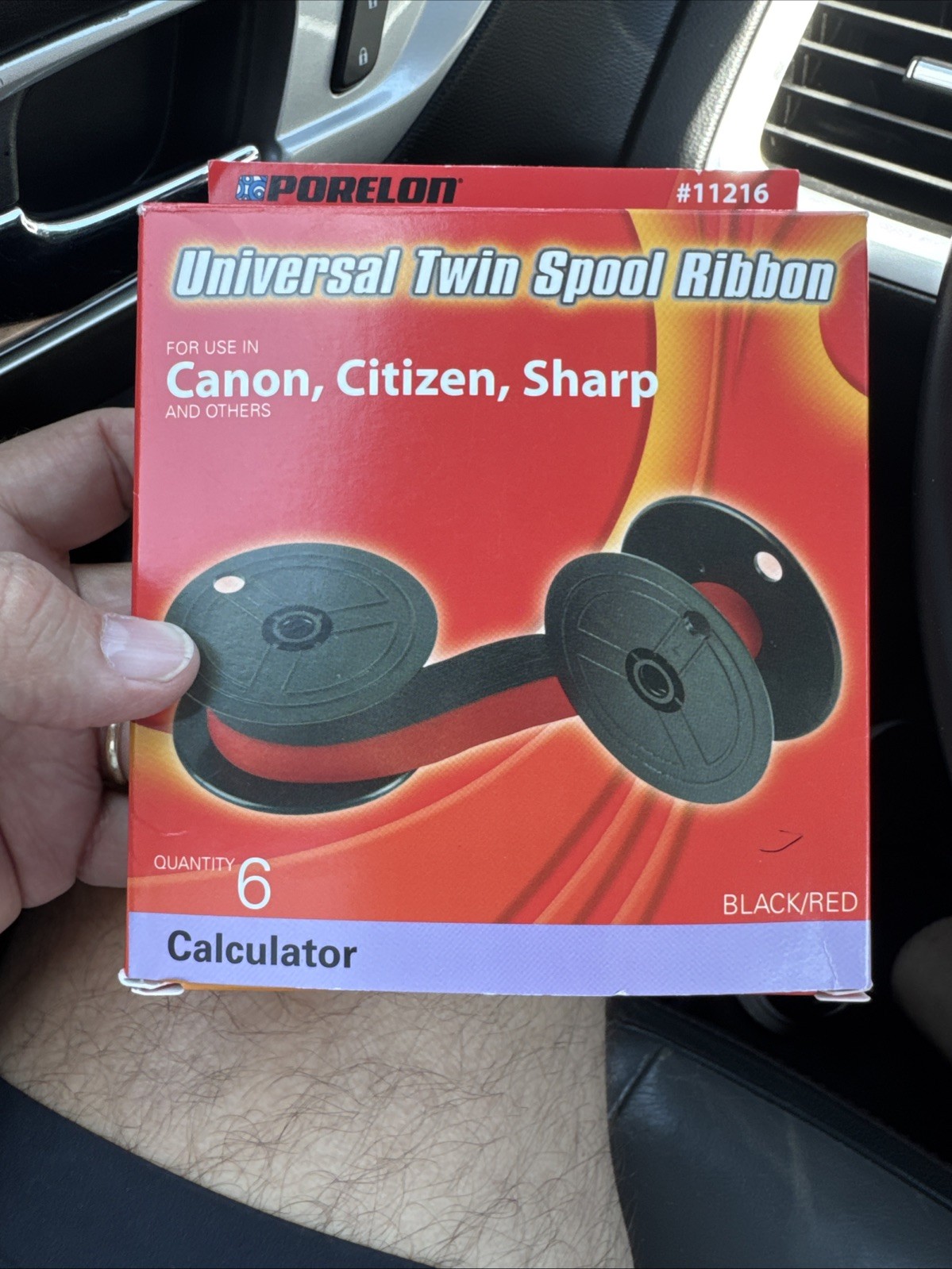 Porelon 11216 Universal Twin Spool 6pk Calculator Ribbon Canon Citizen Sharp TI