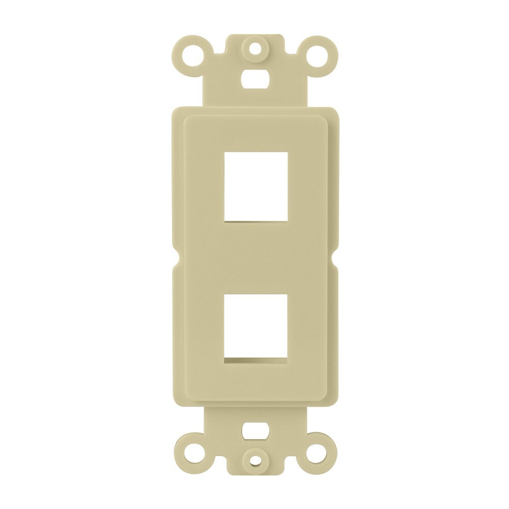 Construct Pro 2-Port Single Gang Keystone Decora Style Insert Strap (Ivory)