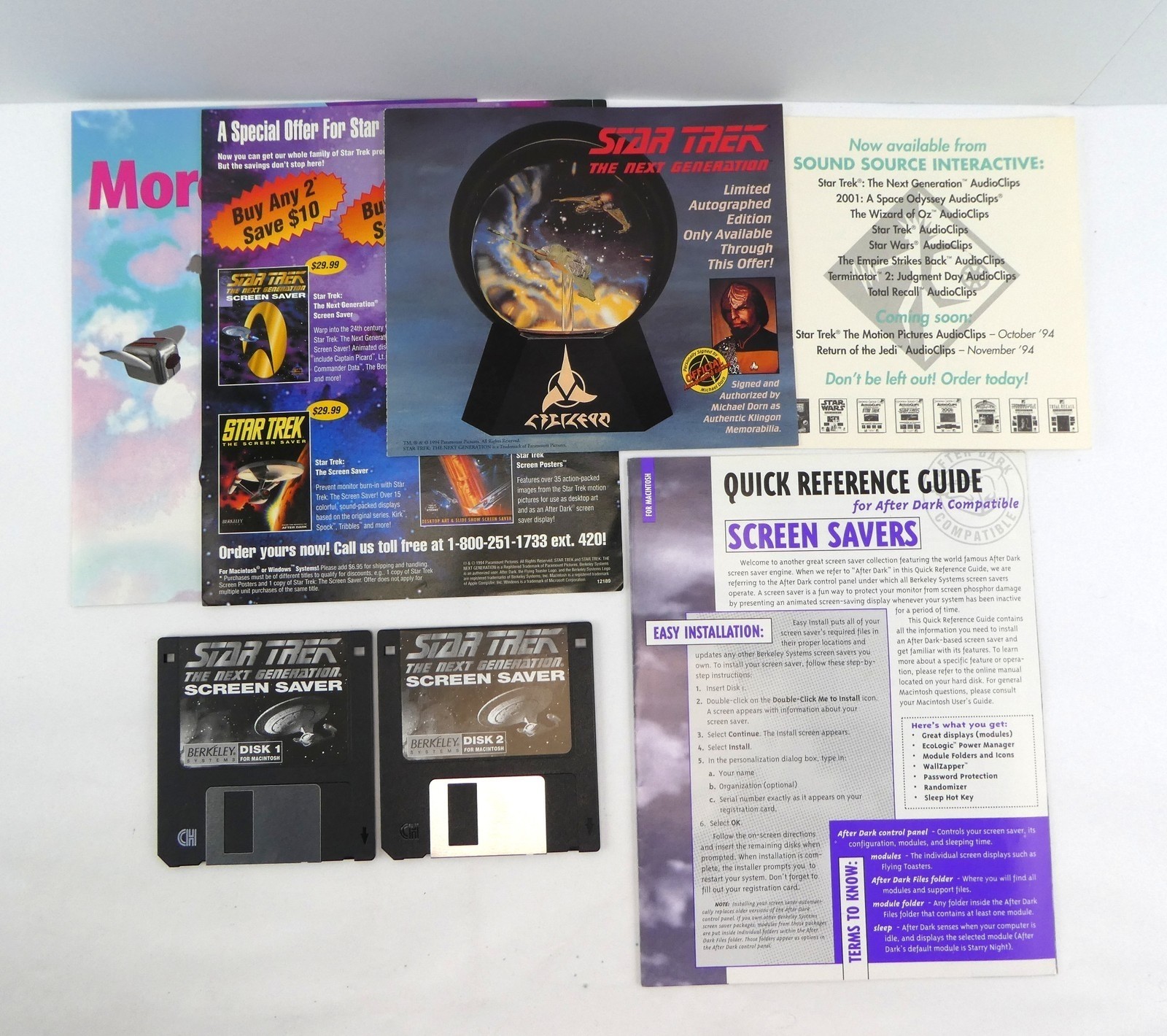 Star Trek The Next Generation Screen Saver for Macintosh 2 Disk (Berkeley, 1994)