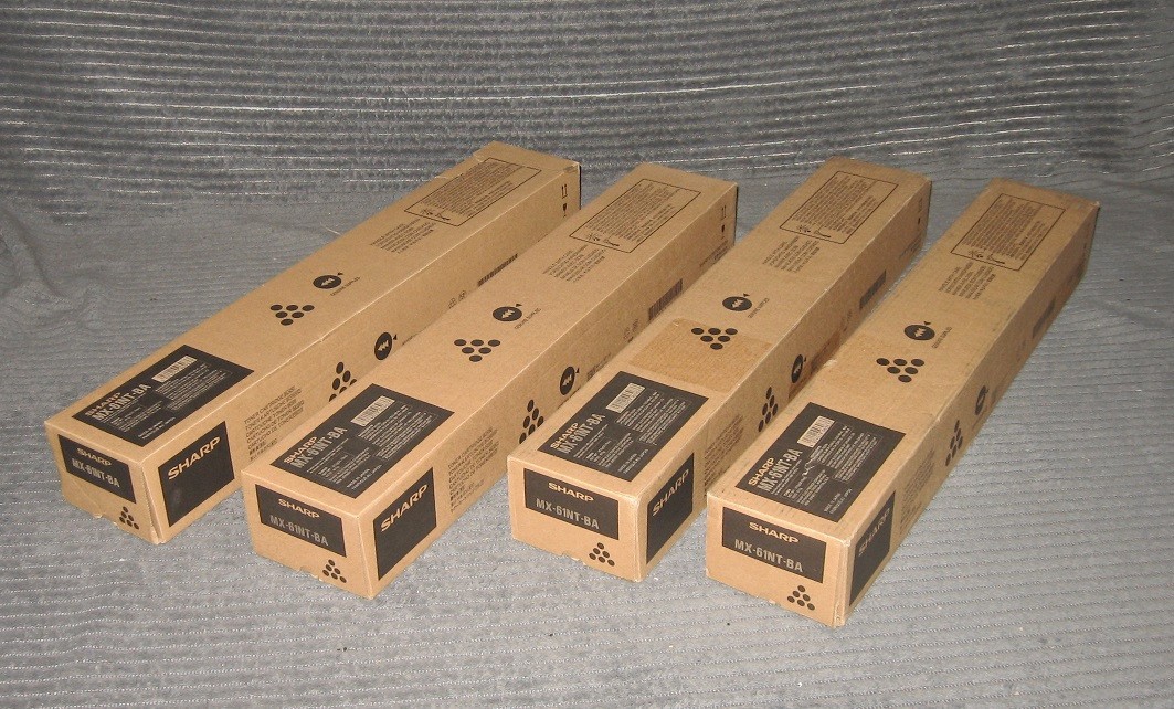 Sharp MX-61NT-BA LOT OF FOUR Black Toner NEW GENUINE OEM MX 4070 5070 6070