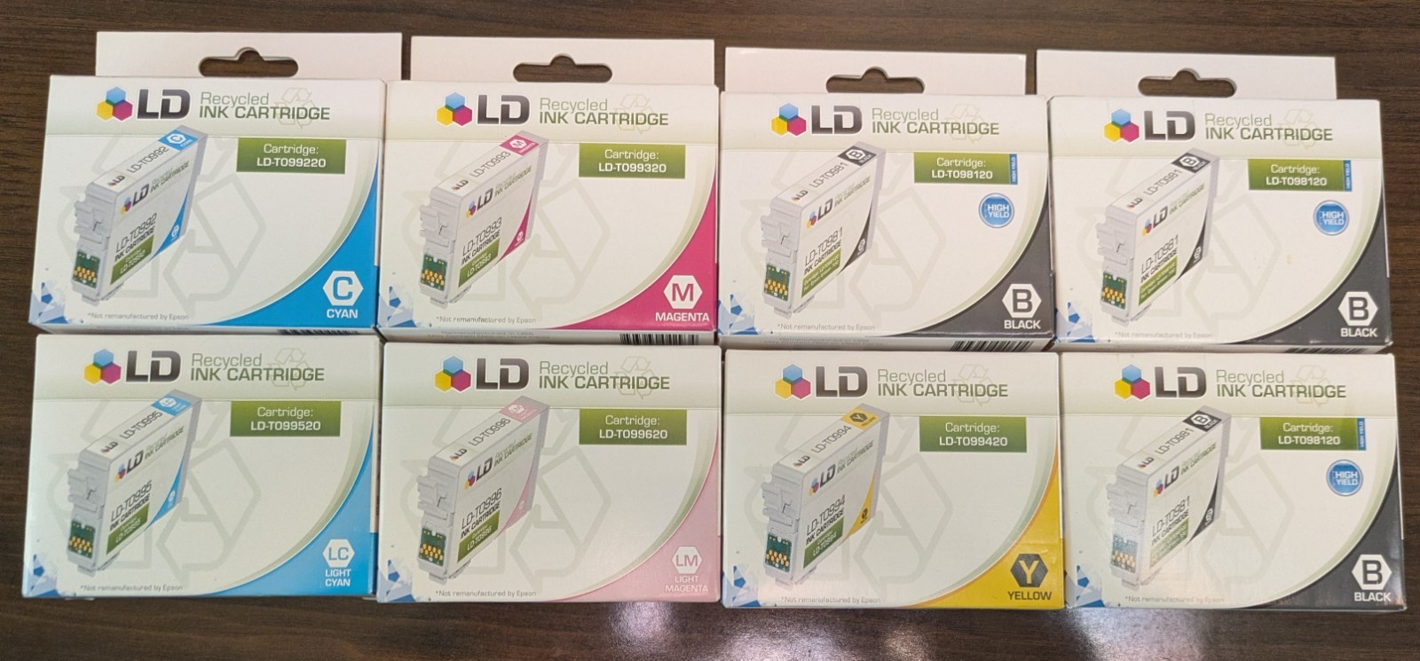 LD Recycled Ink Cartridge Lot – 8 Cartridges – Epson Artisan Compatible