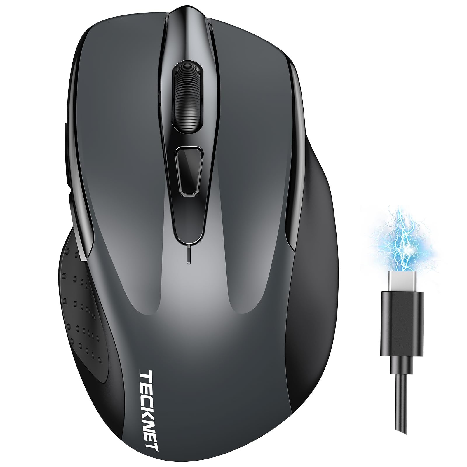 Wireless Mouse (BT5.0/3.0 & 2.4G) Rechargeable 4800 DPI Silent USB A & Blueto...