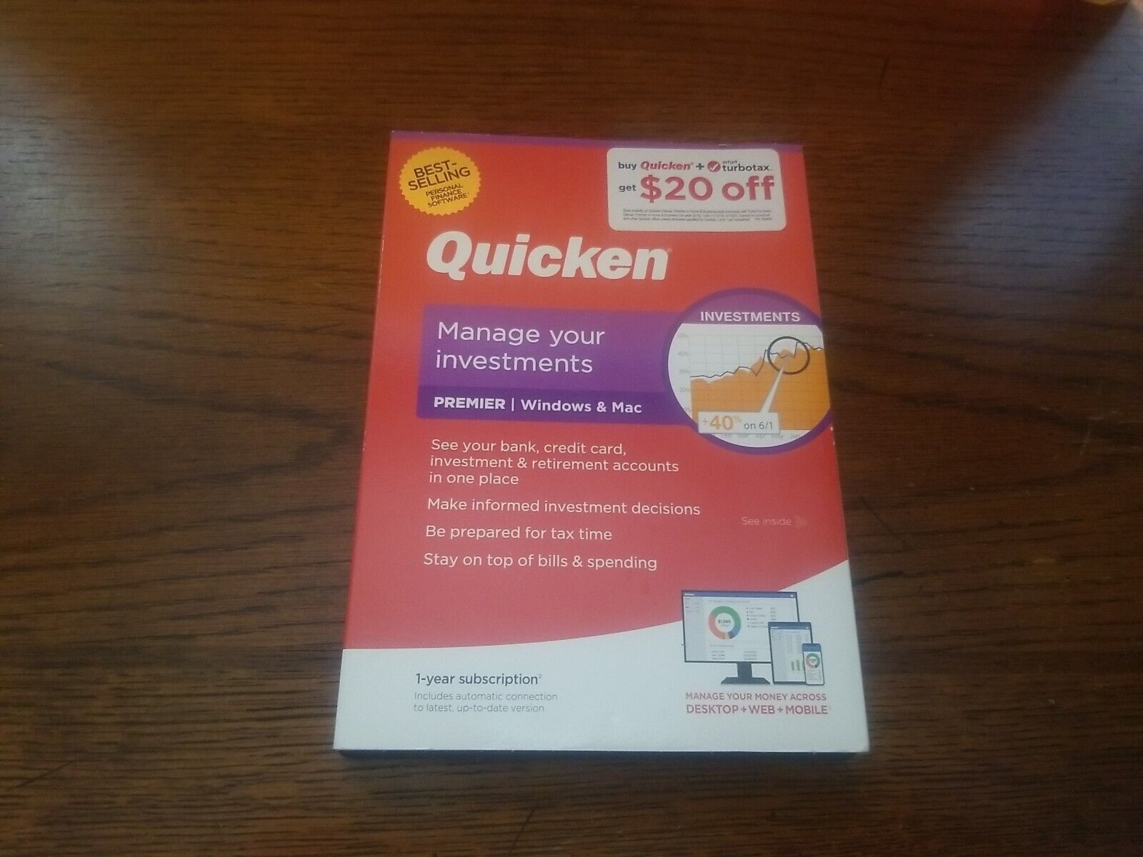 Quicken Premier Manage Your Investments. Windows & Mac. New Sealed 