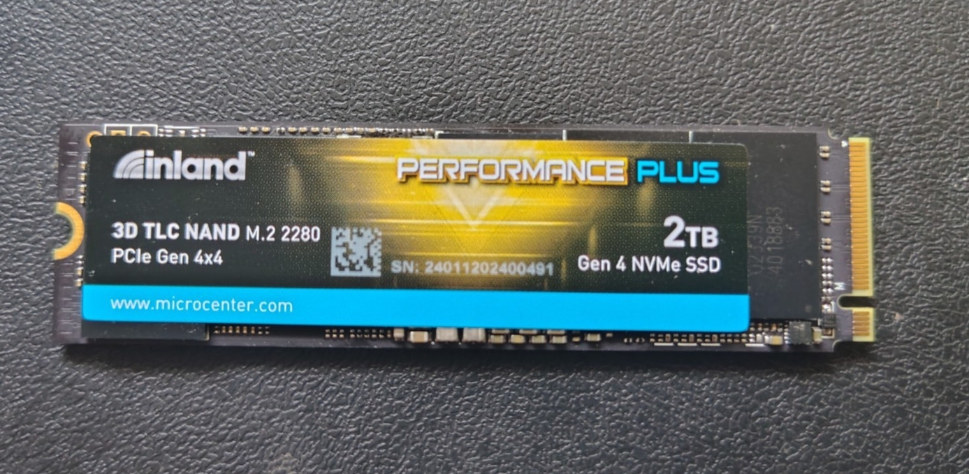 Inland Performance Plus 2TB M.2 2280 NVMe SSD PCIe Gen 4x4 TLC NAND