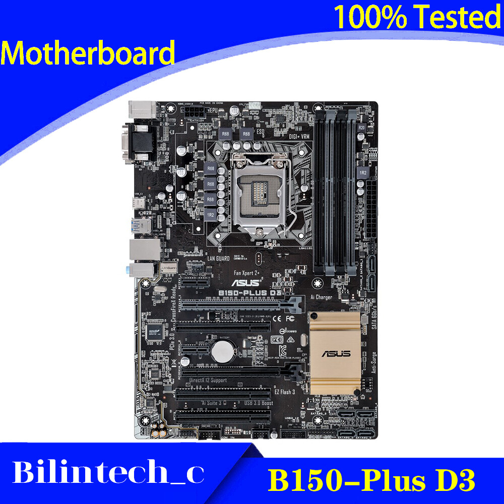 FOR ASUS B150-Plus D3 Motherboard Supports DDR3 32GB 1151 VGA+DVI ATX standard