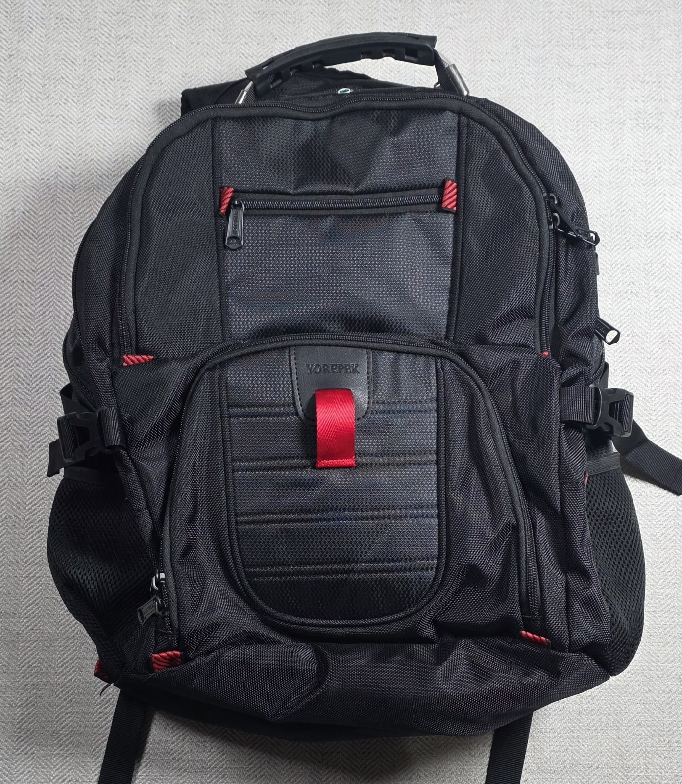 Yorepek 50L Extra Large Laptop Backpack (Black with Red Accents)
