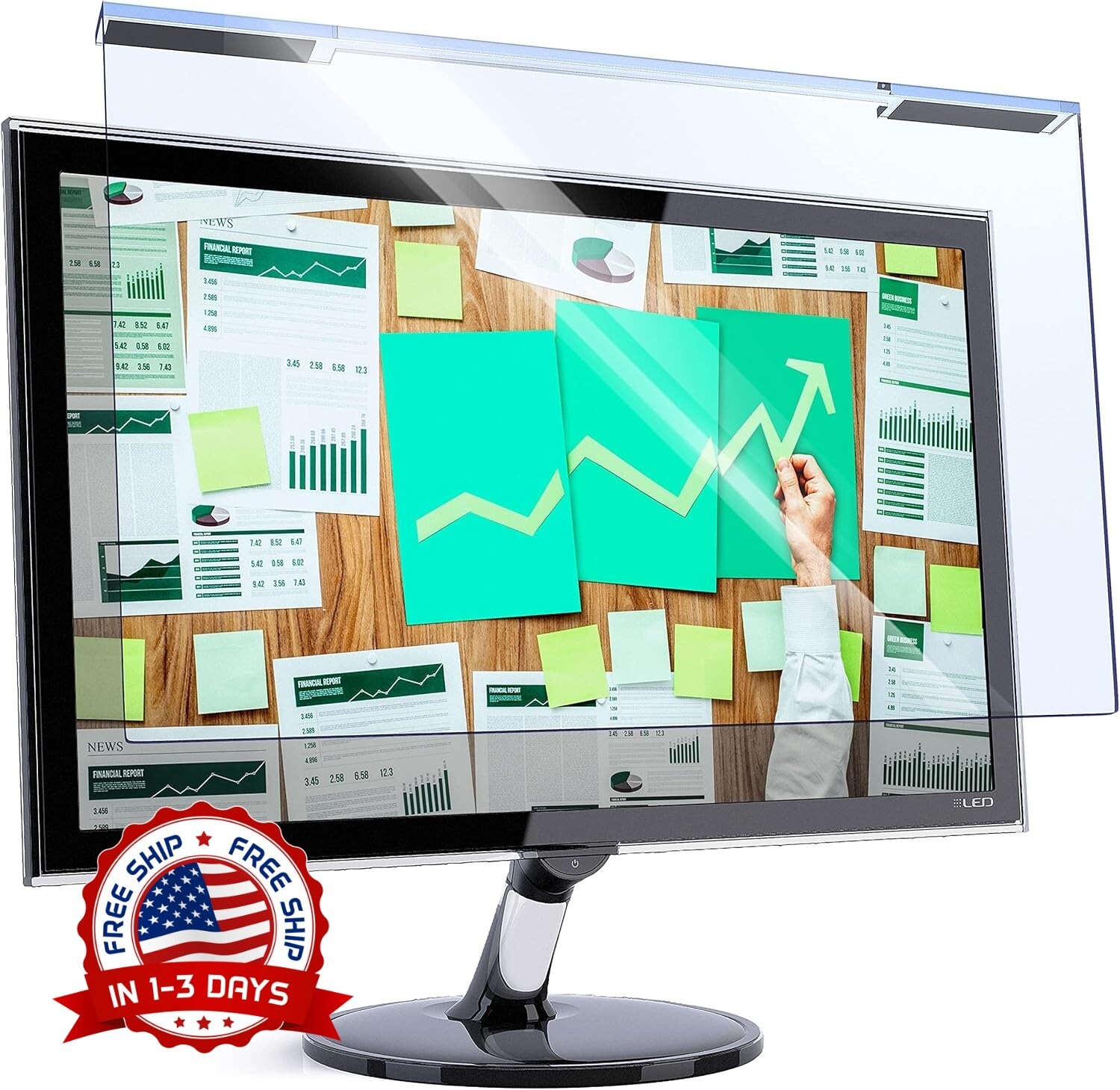 Panel protector de pantalla con bloqueo de luz azul para comodidad de los ojos