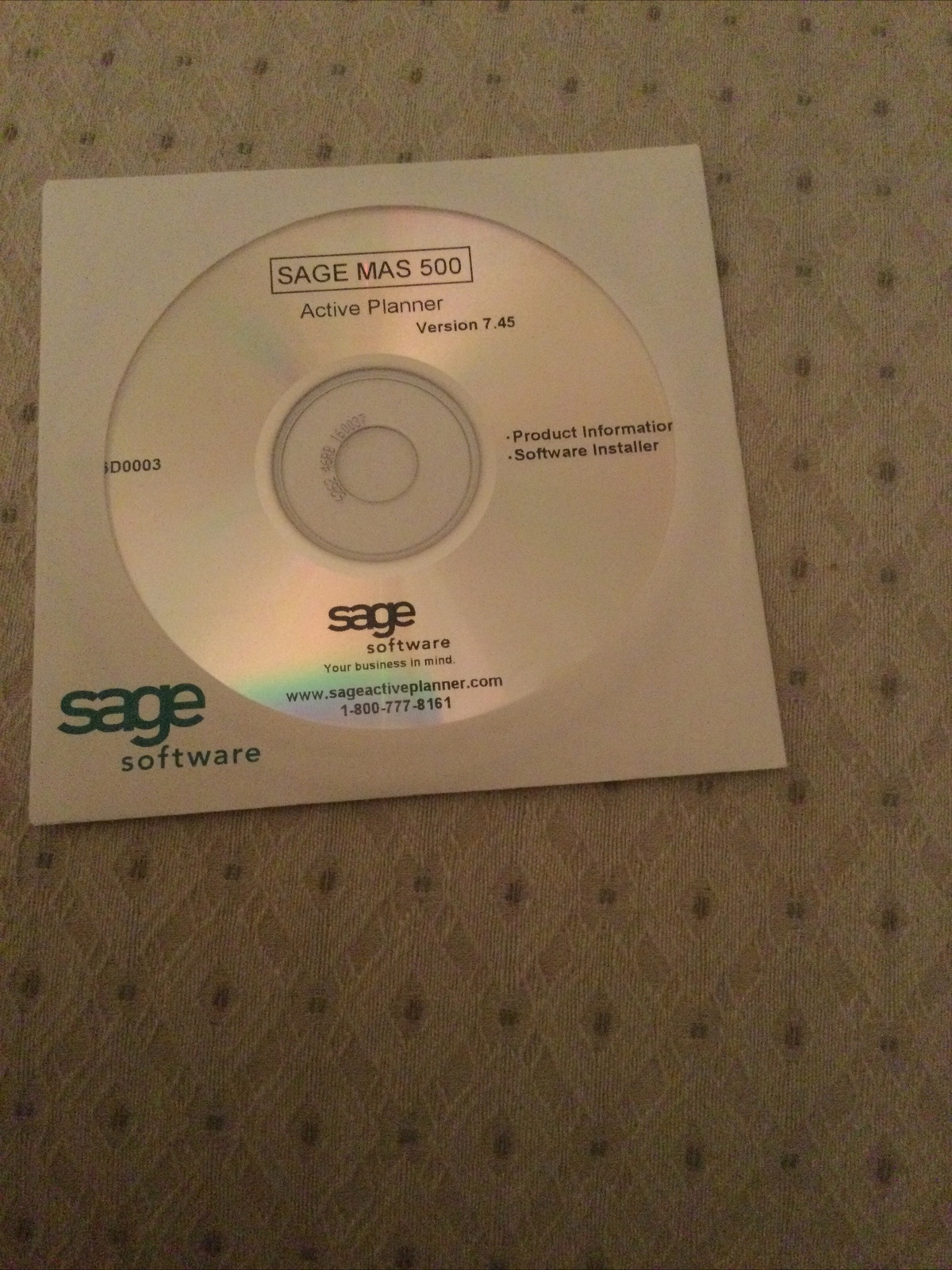 BRAND NEW UNUSED SAGE MAS500 Active Planner Version 7.45. Software + Docs On CD