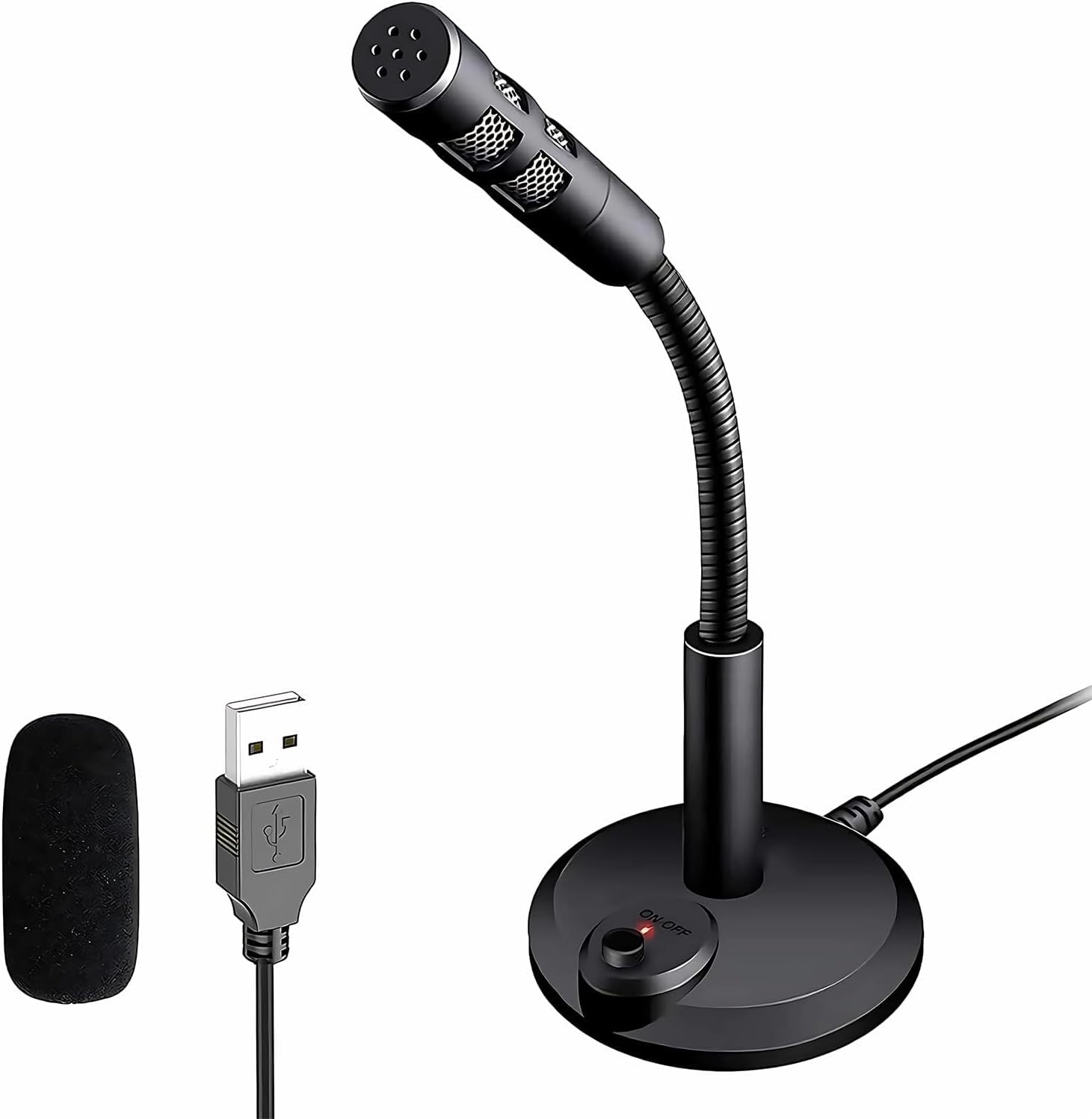 USB Computer Microphone,Plug and Play Desktop PC Laptop Microphone with Mute