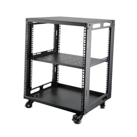 Open Frame Server Rack with Wheels Free Standing Network Server Rack for 12U