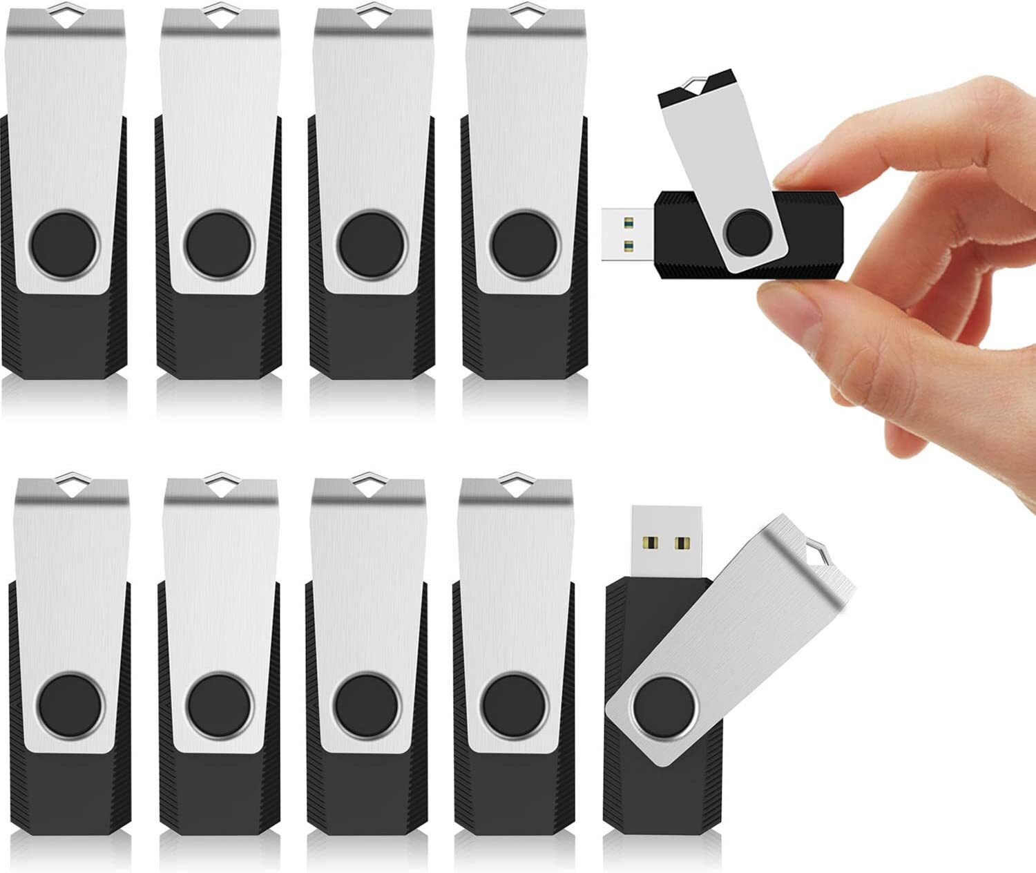 Wholesale 10-100PCS USB 2.0 128MB Metal Swivel Anti-skid USB Flash Drive Memory