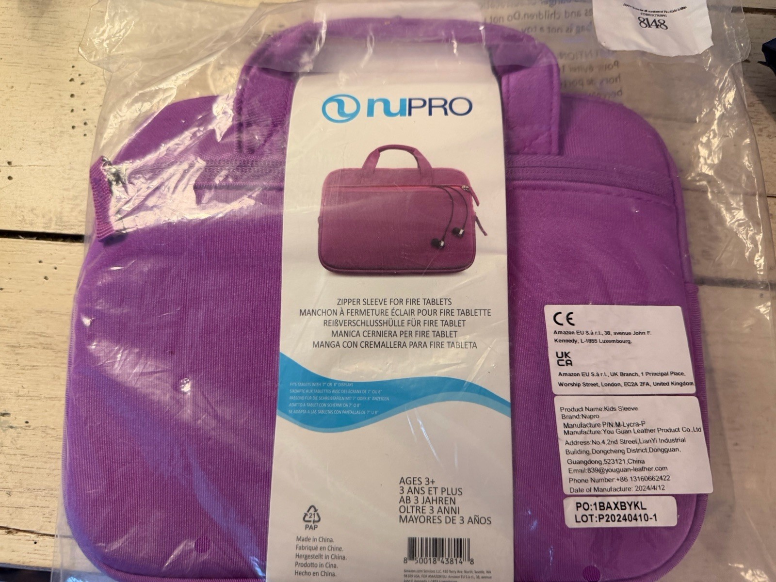 NUPRO Zip Sleeve Case For Fire 7” & 8” Tablets Kids Edition NEW WITH TAGS