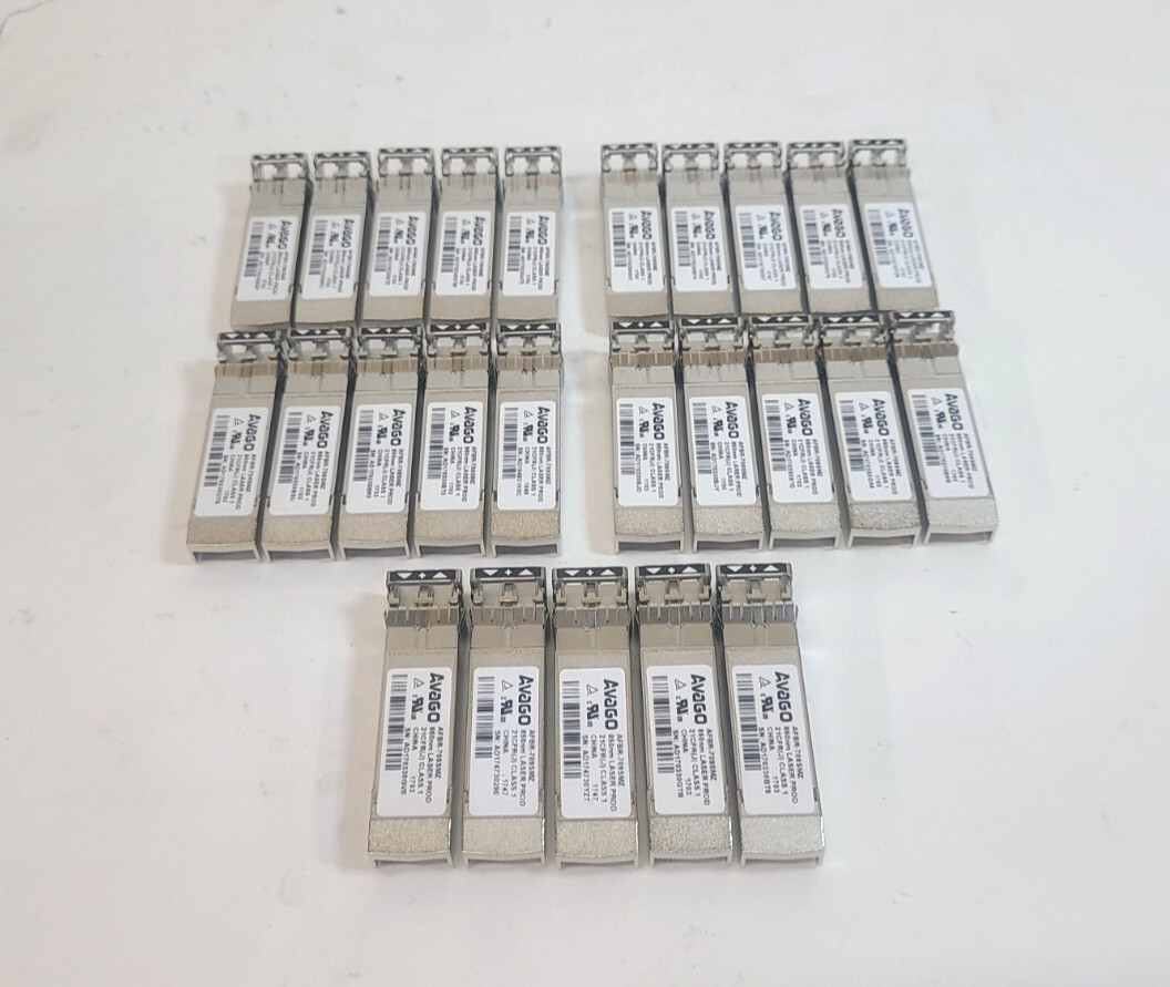 Lot of 25 Avago AFBR-709SMZ 10GB SFP+ Transceiver Modules
