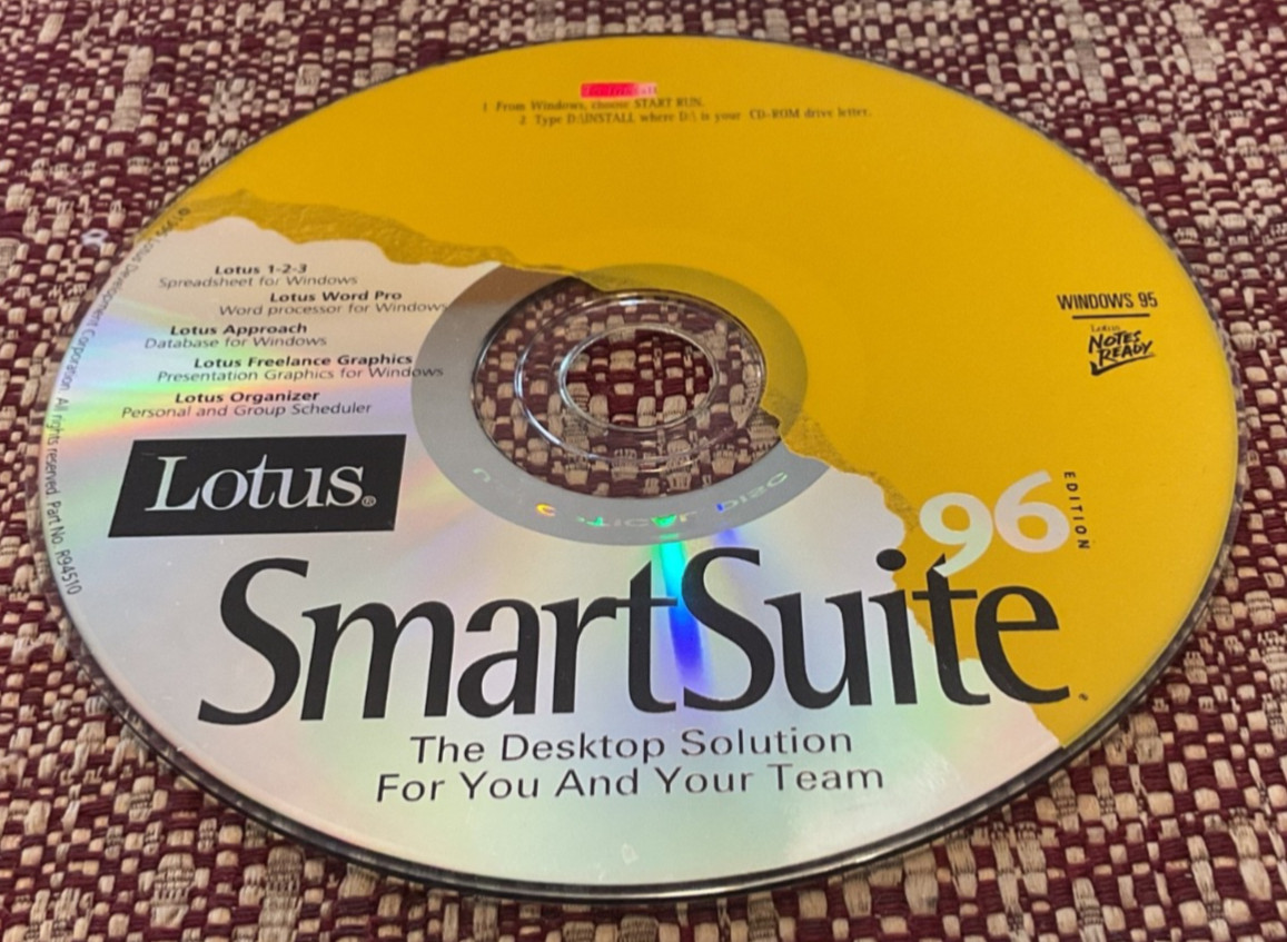 Vintage Lotus SmartSuite 96 Edition Windows 95 The Desktop Solution