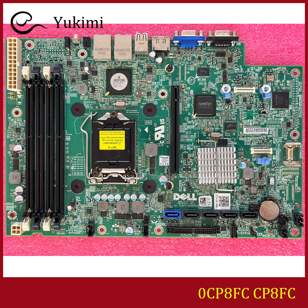 06FW8M FOR DELL PowerEdge R210II DDR3*2 LGA1155 32GB Server Ｍotherboard Test OK