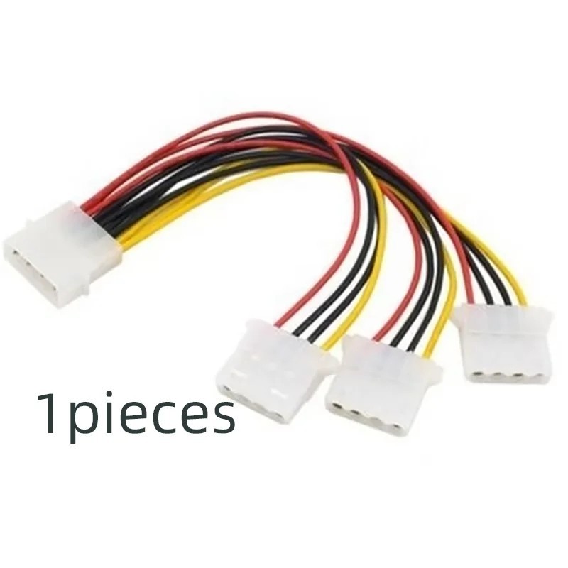 4 Pin Molex Male to 3 Female IDE Power Supply Cable Splitter Adapter PC PSU