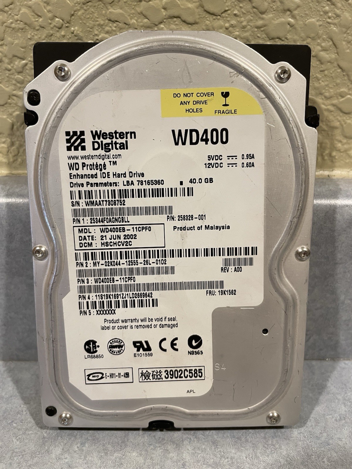 Western Digital Protege WD400EB-11CPF0 E-IDE Hard Drive - 40 GB - Tested (050)