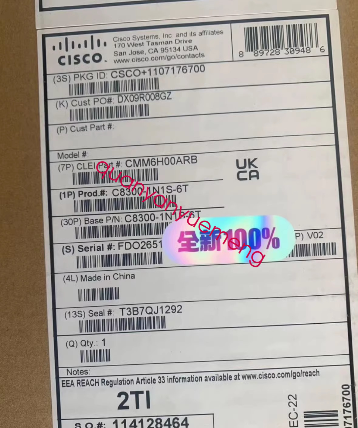 1pcs  New Cisco Switch Catalyst 8300 Series Edge Platforms Series C8300-1N1S-6T