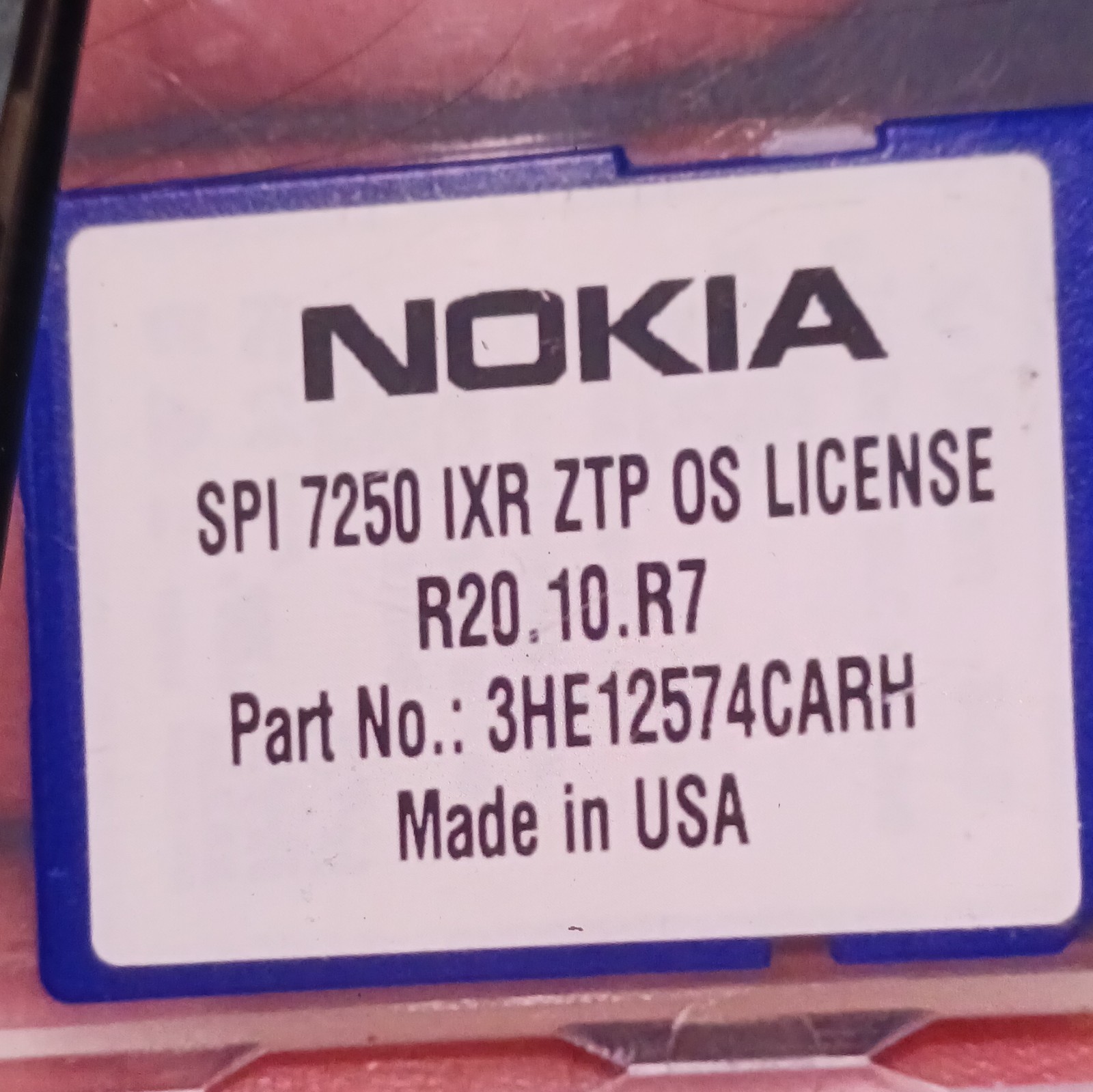 Nokia SPI 7250 IXR ZTP OS LICENSE R20.10.R7 SD Card 3HE12574CARH