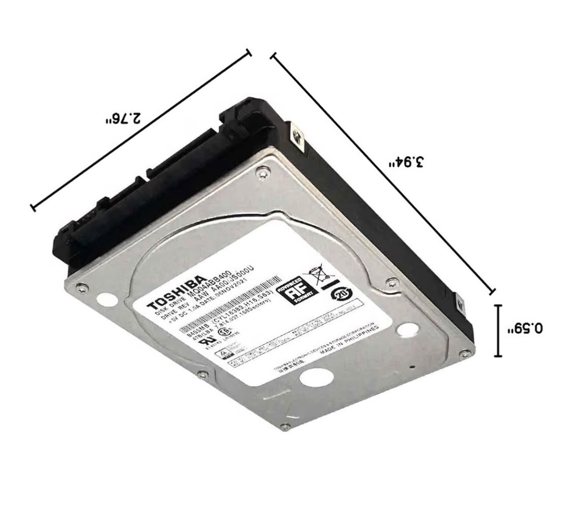 MDD MQ04ABB400 4TB 5400RPM 16MB Cache SATA 6.0Gb/s 2.5in Hdd NOT for Laptop