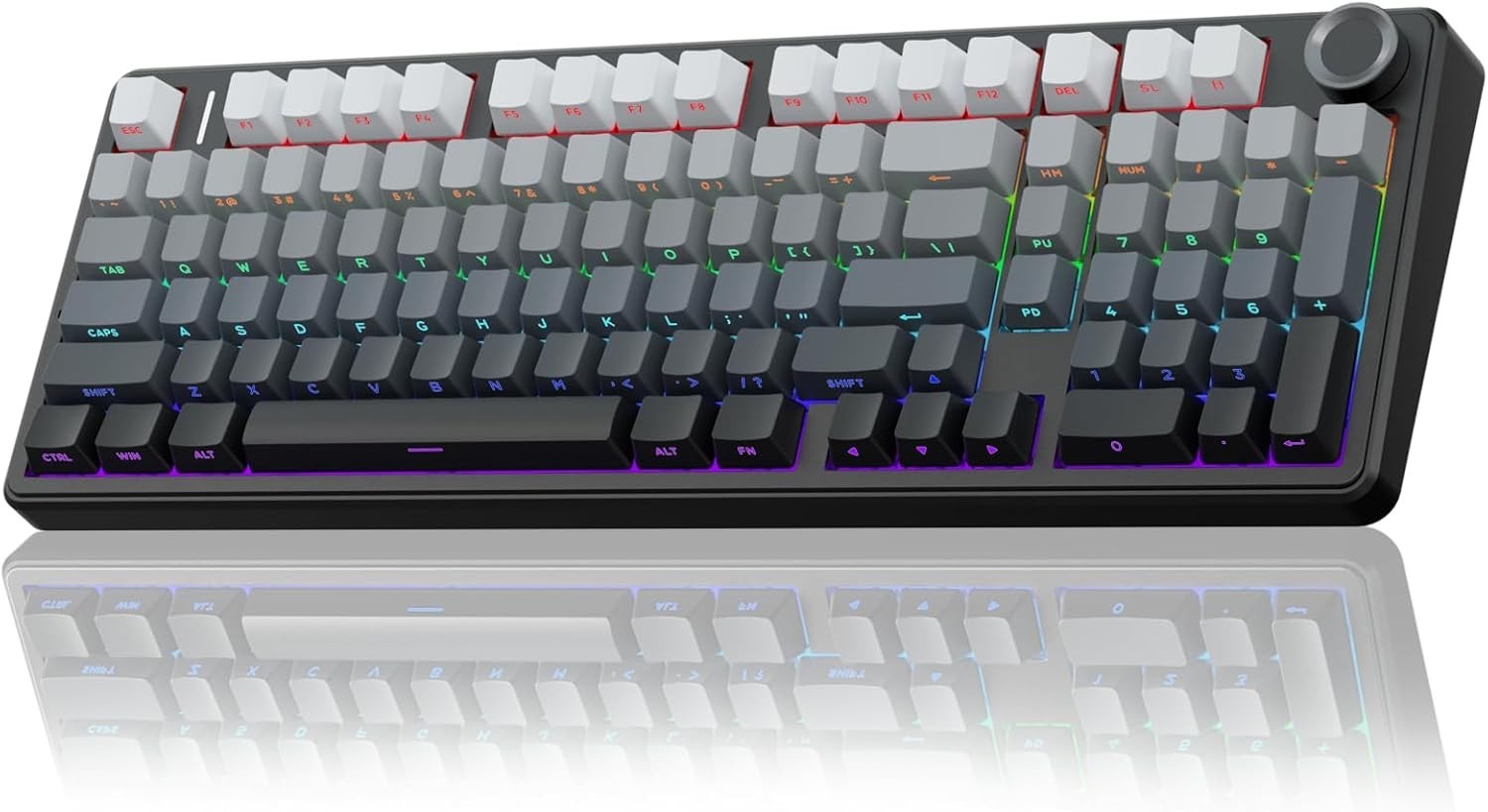 AULA F99 Pro Wireless Mechanical Keyboard Knob Tri-Mode Hot-Swap RGB PBT Black