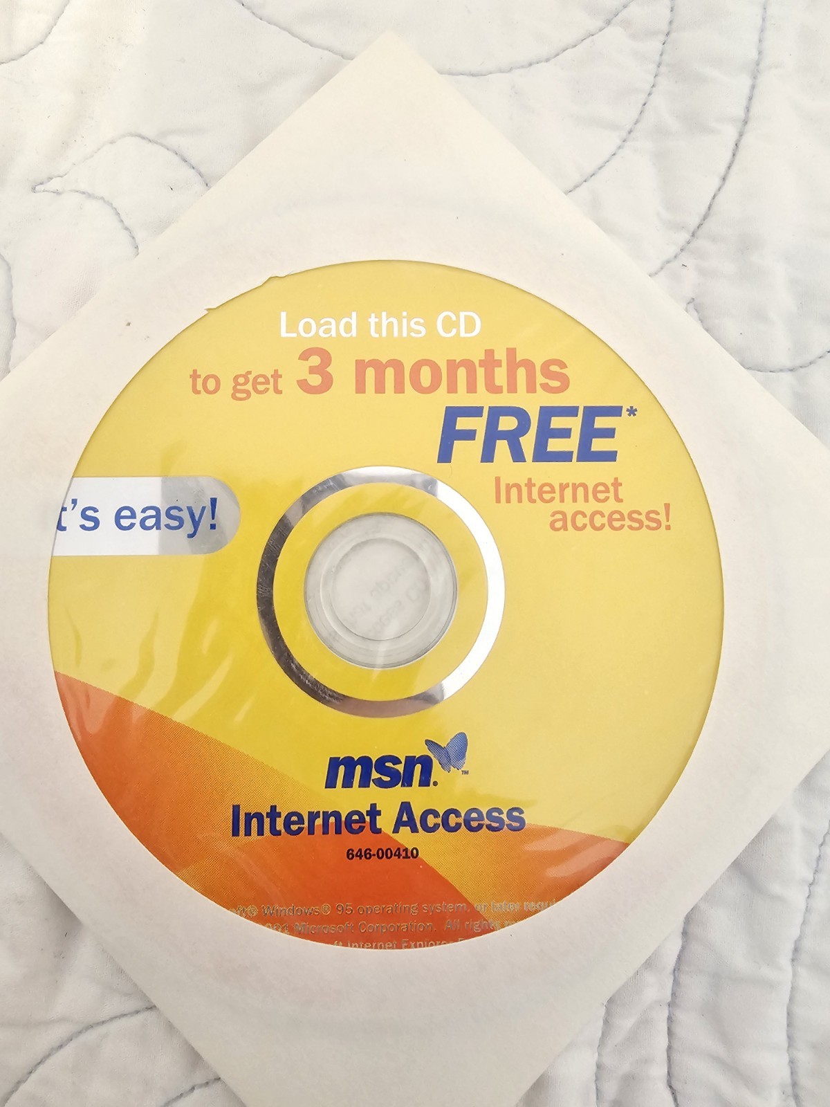 Vintage MSN Internet Access CD Internet Explorer 5.5 Software Windows 95