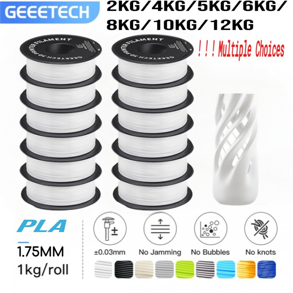 12/10/8/6/5/4/2rolls Geeetech 3D Printer PLA Lot various Filament 1.75mm1KG/Roll