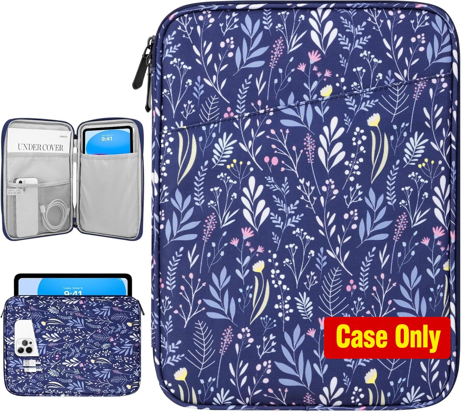 Case for 9-11 Inch Tablet, Dark Blue Sleeve Bag with Carrying Handle