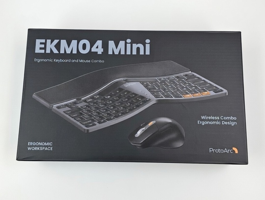 ProtoArc Ergonomic Keyboard Mouse, EKM04 2.4GHz Wireless Ergo Keyboard Mouse 