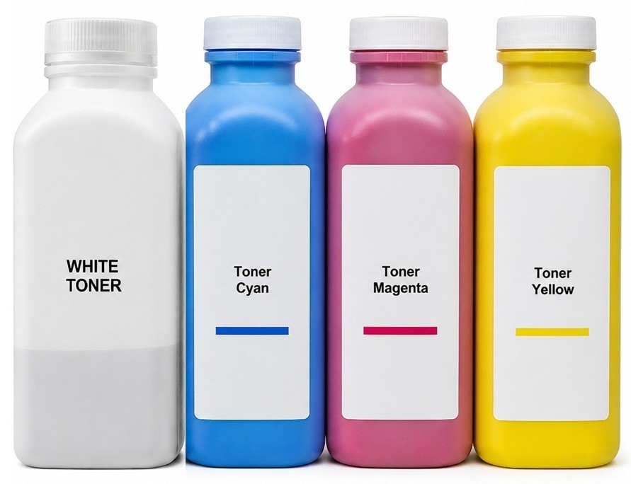 4 x OKIDATA OKI PRO920WT PRO 920WT WHITE TONER REFILL  (C-Y-M-WHITE)