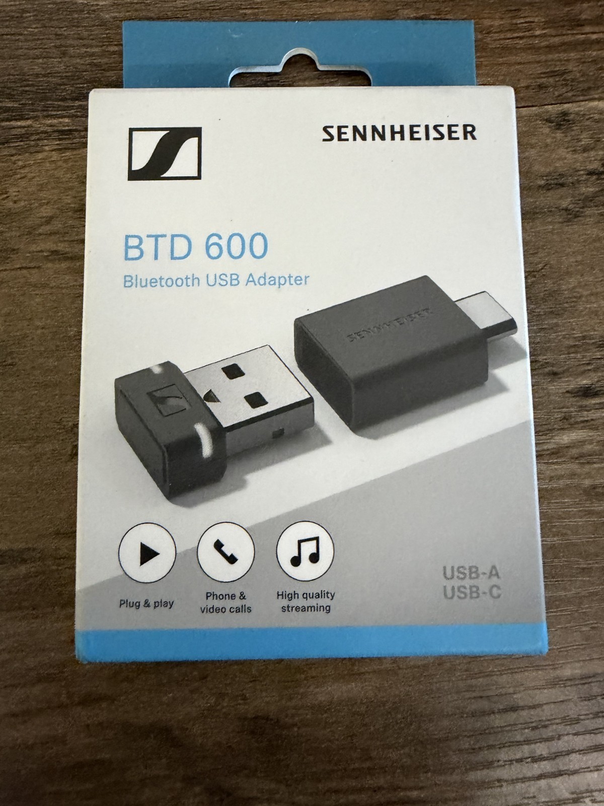 Sennheiser BTD 600 Bluetooth USB Adapter USB-A USB-C aptX Adaptive NEW SEALED