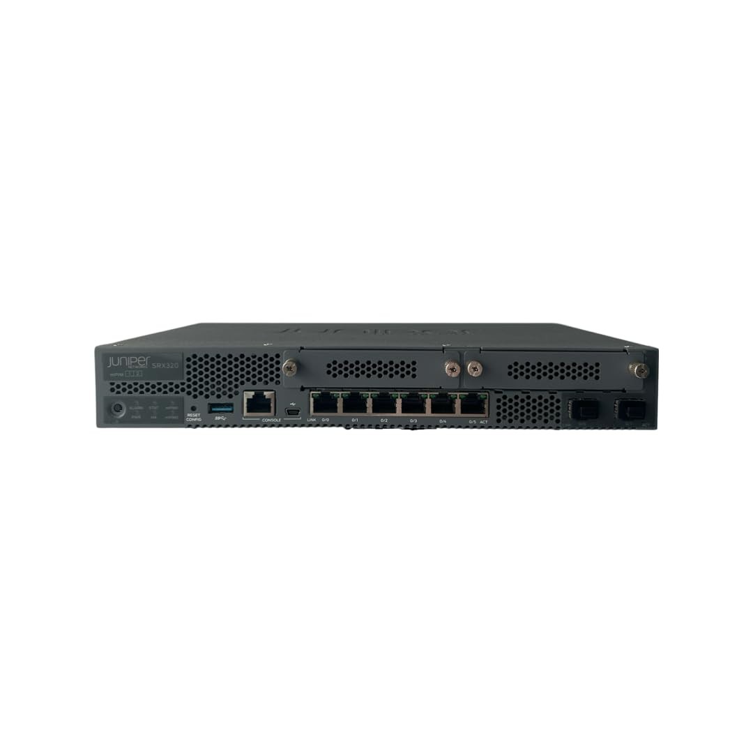Juniper SRX320 Router - 6 Ports - Port - 4 - Gigabit Ethernet - Desktop - 1 Year