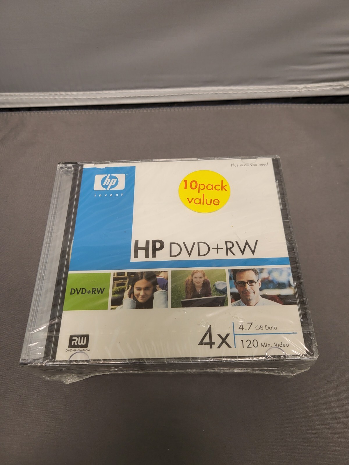 HP Invent DW00021M DVD+RW 4X, 4.7GB Data - 120 Min Video - 10 Pack