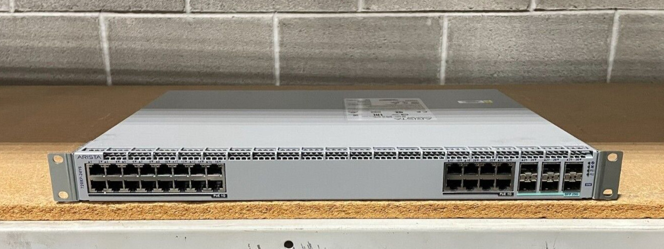 Arista CCS-720XP-24Y6-F 24 x 10/100M-1G PoE, 6 x 25G SFP Switch Single AC PSU