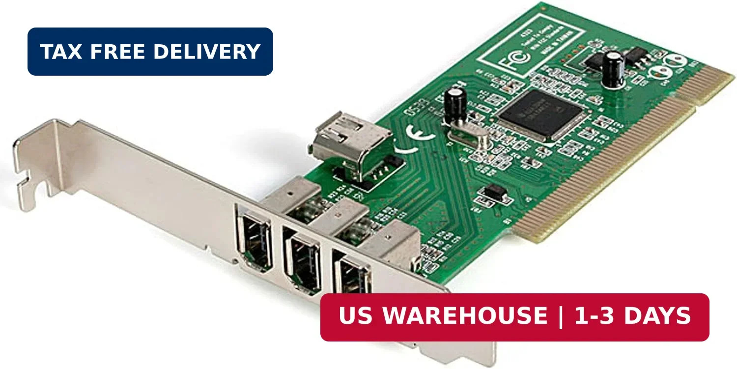 StarTech 4-Port PCI 1394a FireWire Adapter Card, TAA (PCI1394MP) | 3 External 1