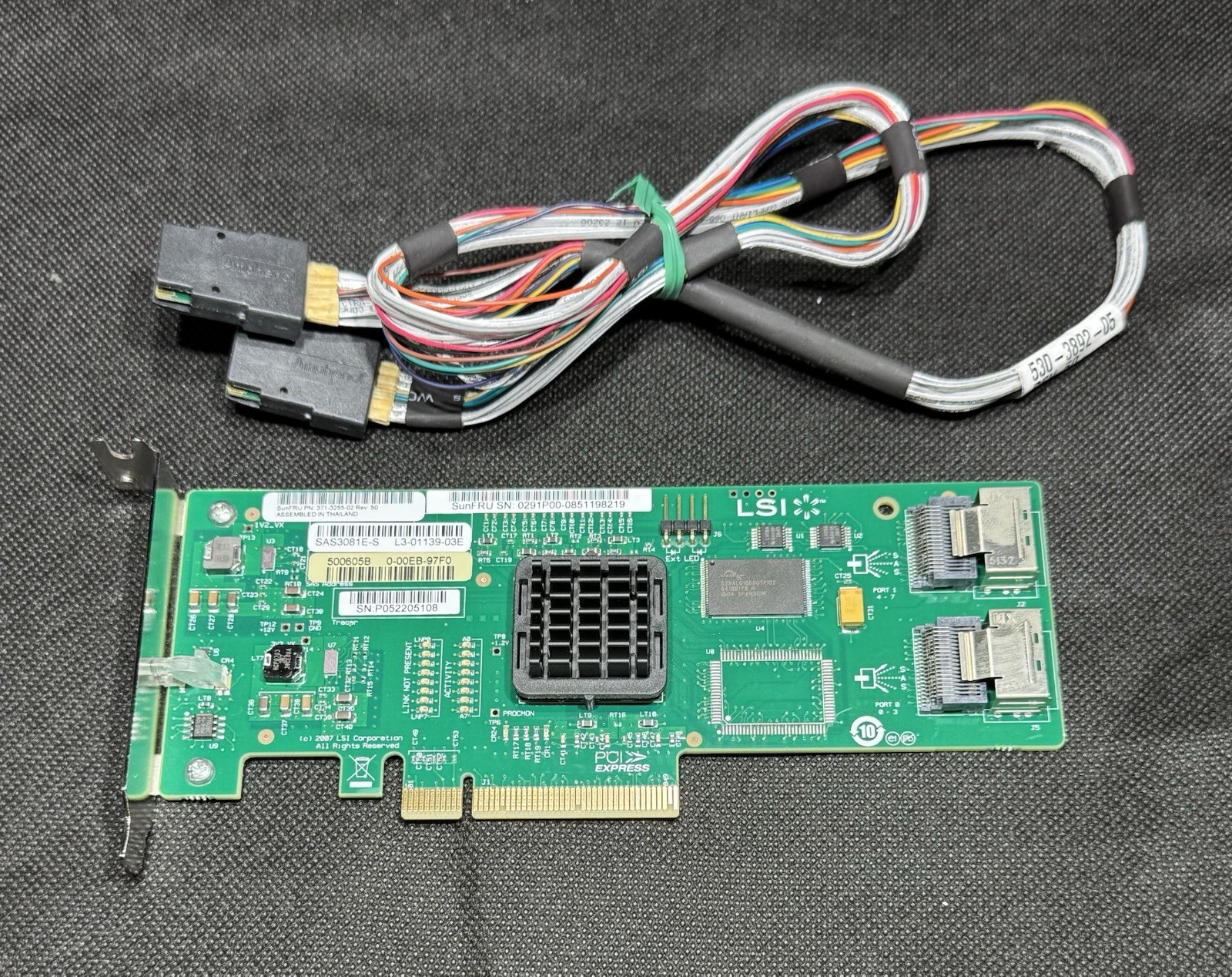 Sun 371-3255 8-Port 3Gbps SAS RAID Controller PCI-E LP Bracket SG-XPCIE8SAS-I-Z