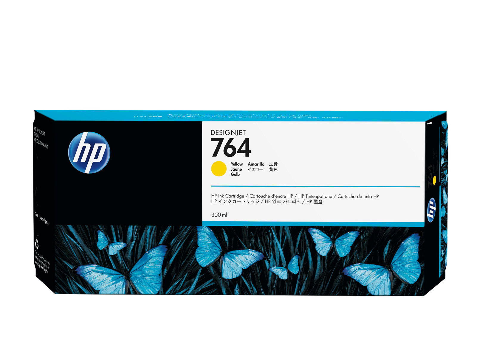HP 764 300-ml Yellow DesignJet Ink Cartridge, C1Q15A