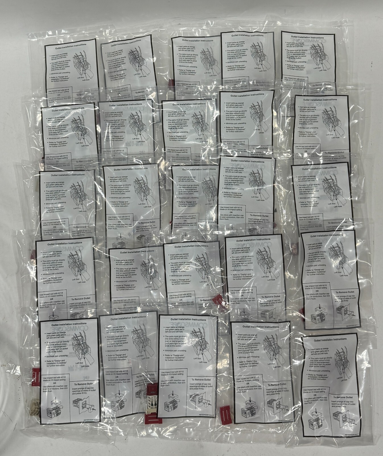 CommScope Uniprise UNJ10G-RD Outlet Cat6A U/UTP RJ-45 Modular Jack Red Lot of 25