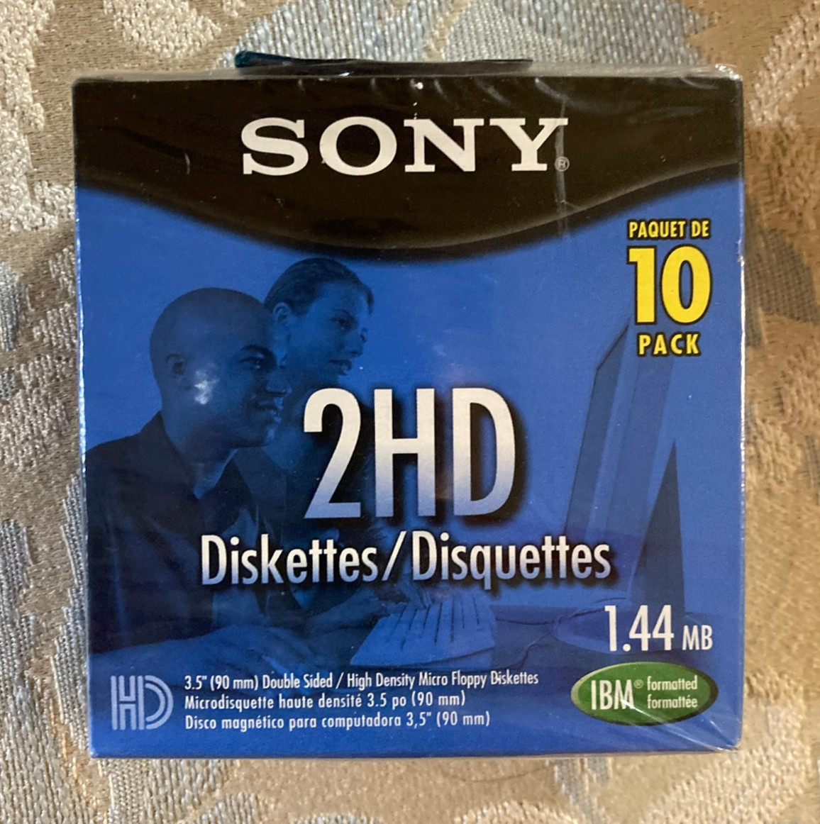 NEW Sealed Sony 2HD Diskettes 10 Pack 1.44MB IBM Formatted High Density