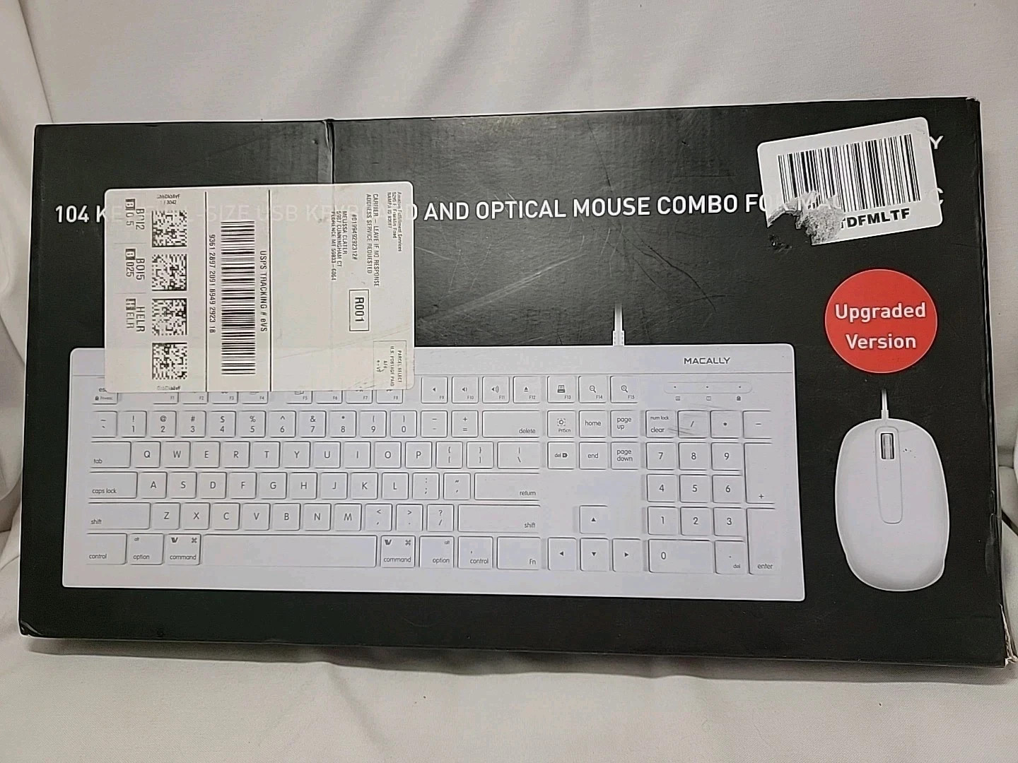 Macally 104 Key full-size USB keyboard And Optical Mouse Combo For Mac And PC