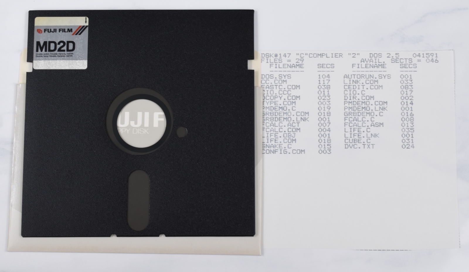 Vintage Fuji Computer Floppy Disk - Rare, Atari, Untested, As-Is (DOS 2.5)