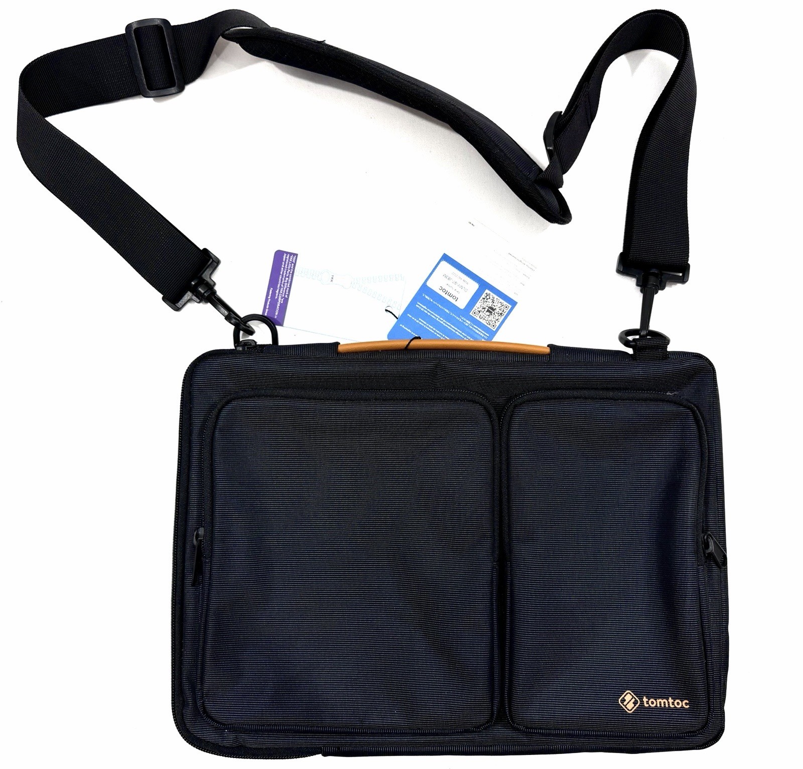 Tomtoc 360 Protective 13" Laptop Shoulder Bag Black w/ Strap Tech Carry Case