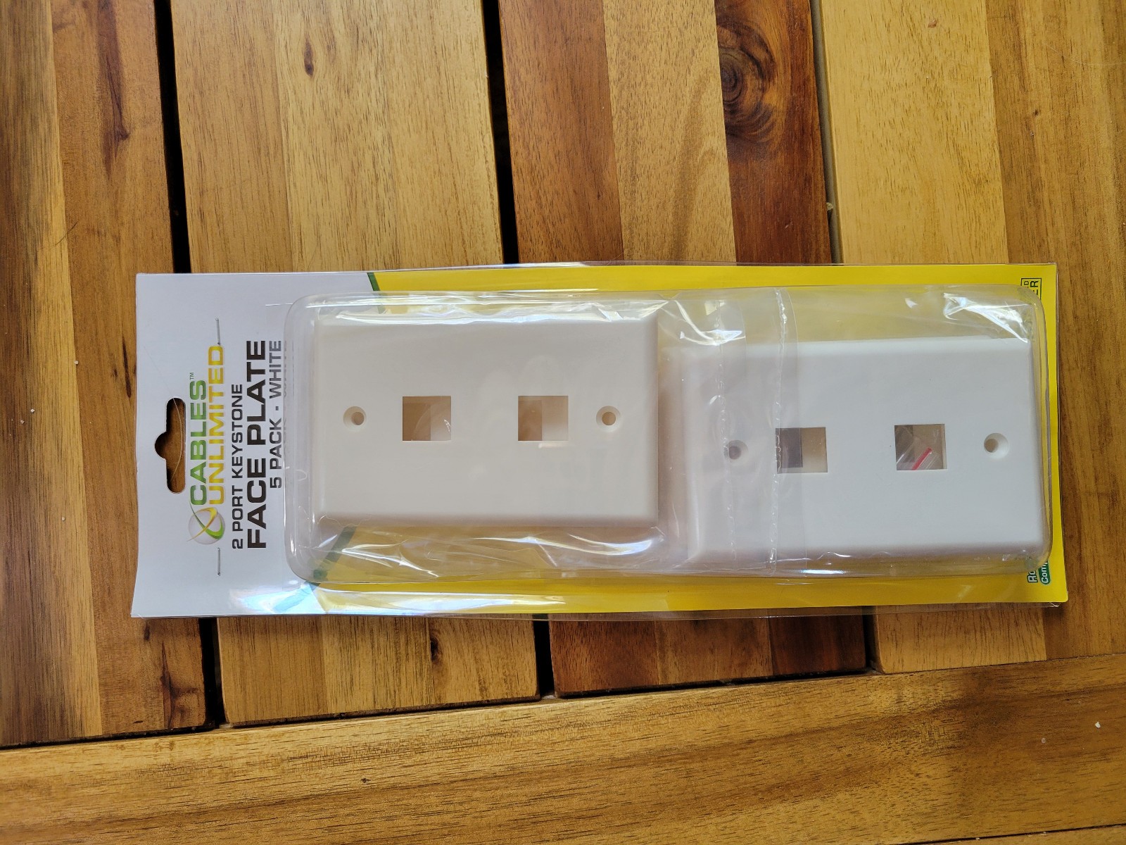 100 Pack - 2 Port Wall Plate Keystone RJ45 Cat6 Cat5e Insert Jack White Plate