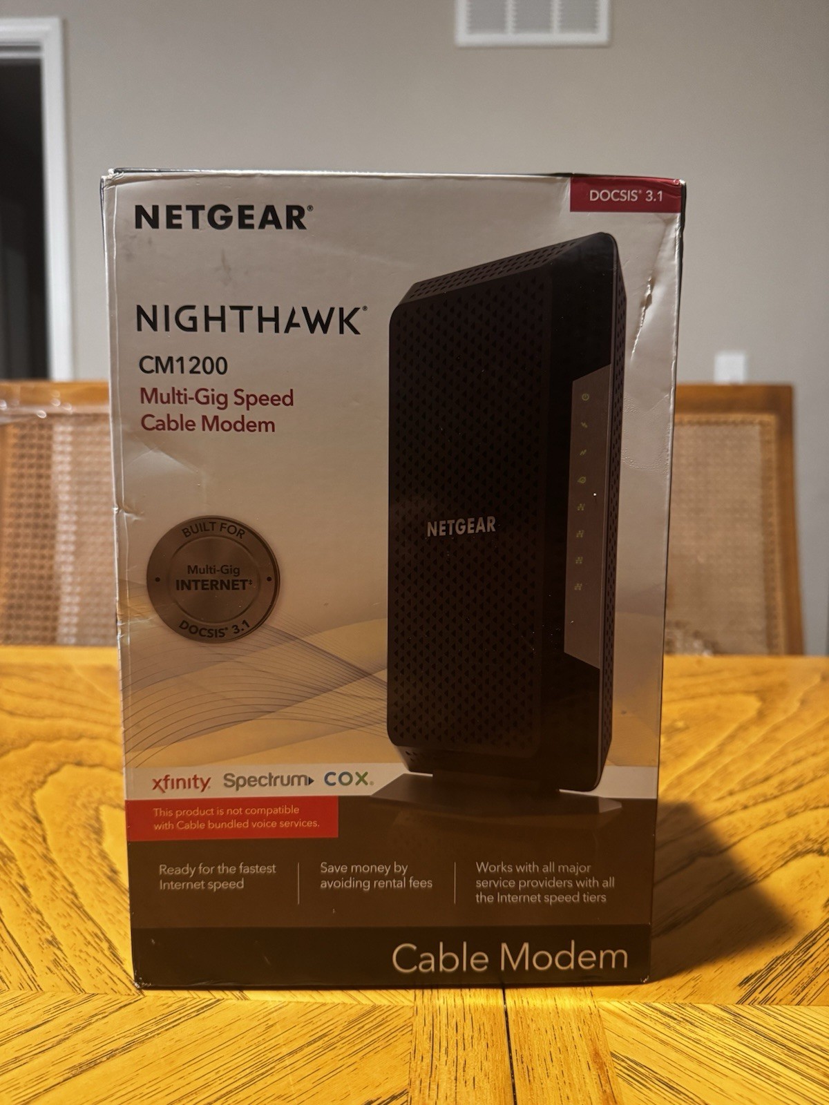 NETGEAR Nighthawk CM1200-100NAS DOCSIS 3.1 Cable Modem 