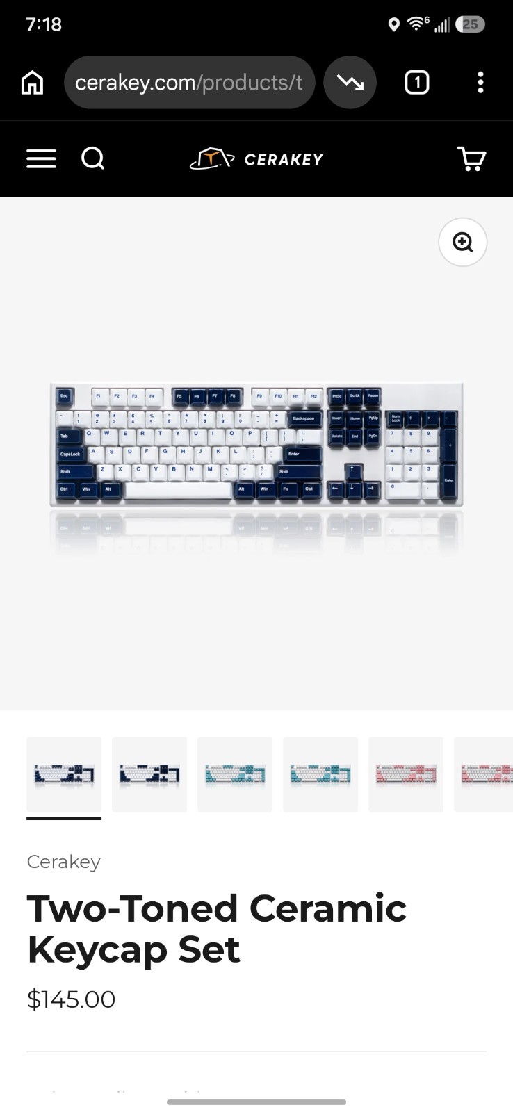 Cerakey Two Tone Ceramic Keycap Set Indigo And White V4 Plus Extra Keycaps