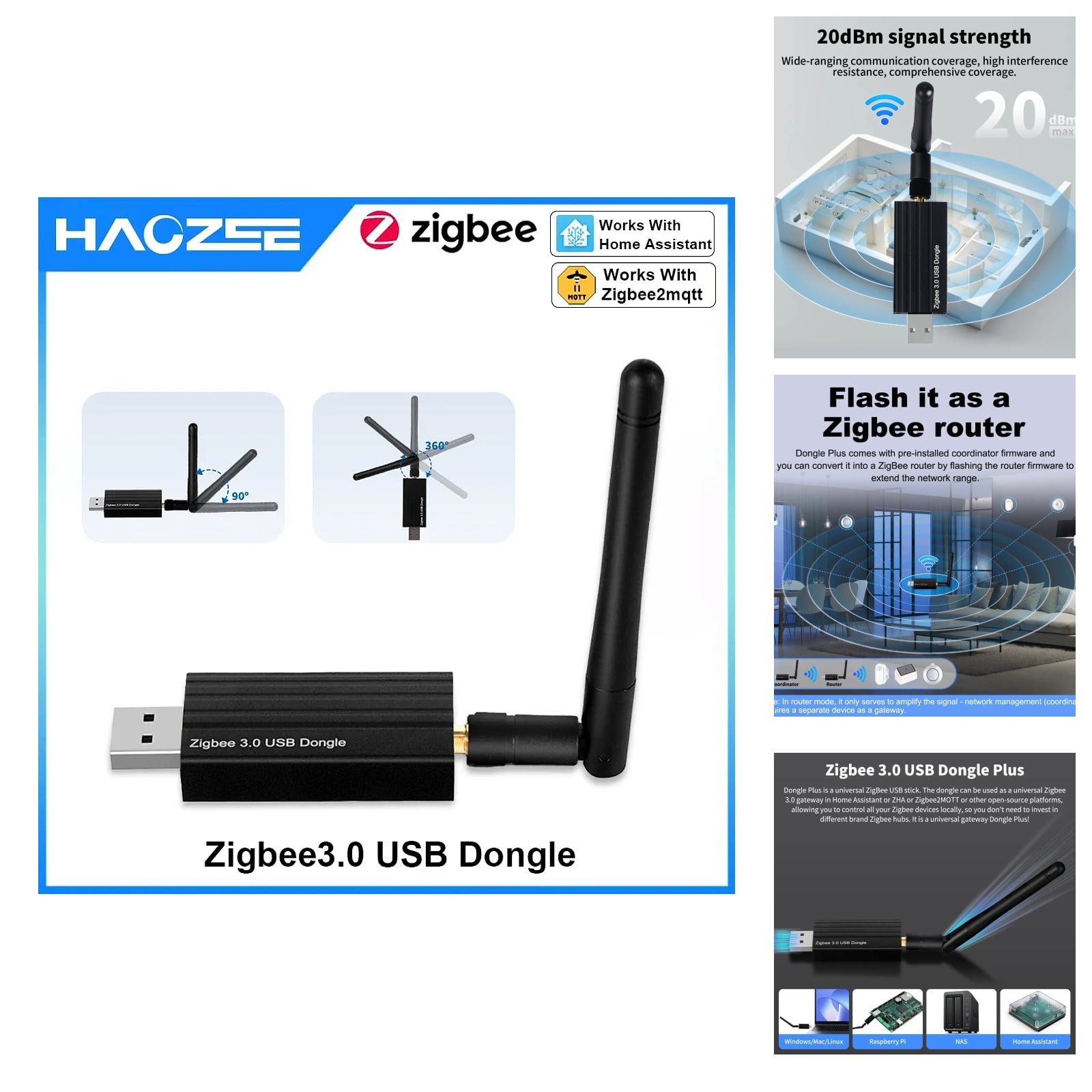 Smart Zigbee 3.0 USB Dongle Plus Universal Wireless Gateway Hub Interface
