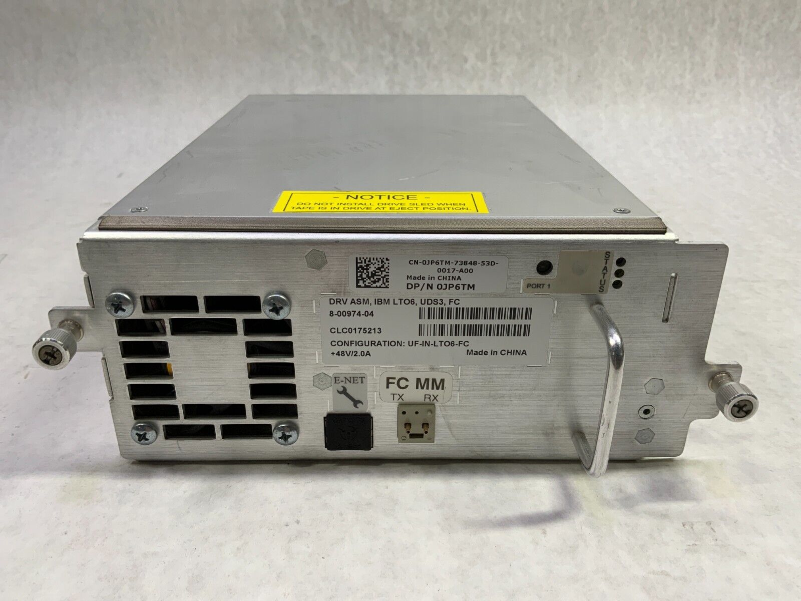 DRV ASM, IBM LTO6, UDS3, DUAL FC 8-00974-04 Tape Drive