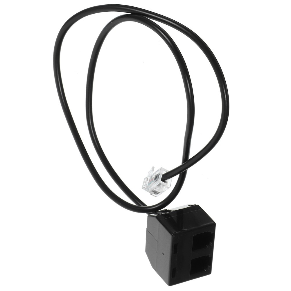 Telephone Line Adapter Rj9 Splitter Cable Adapter for Indoor Use Black